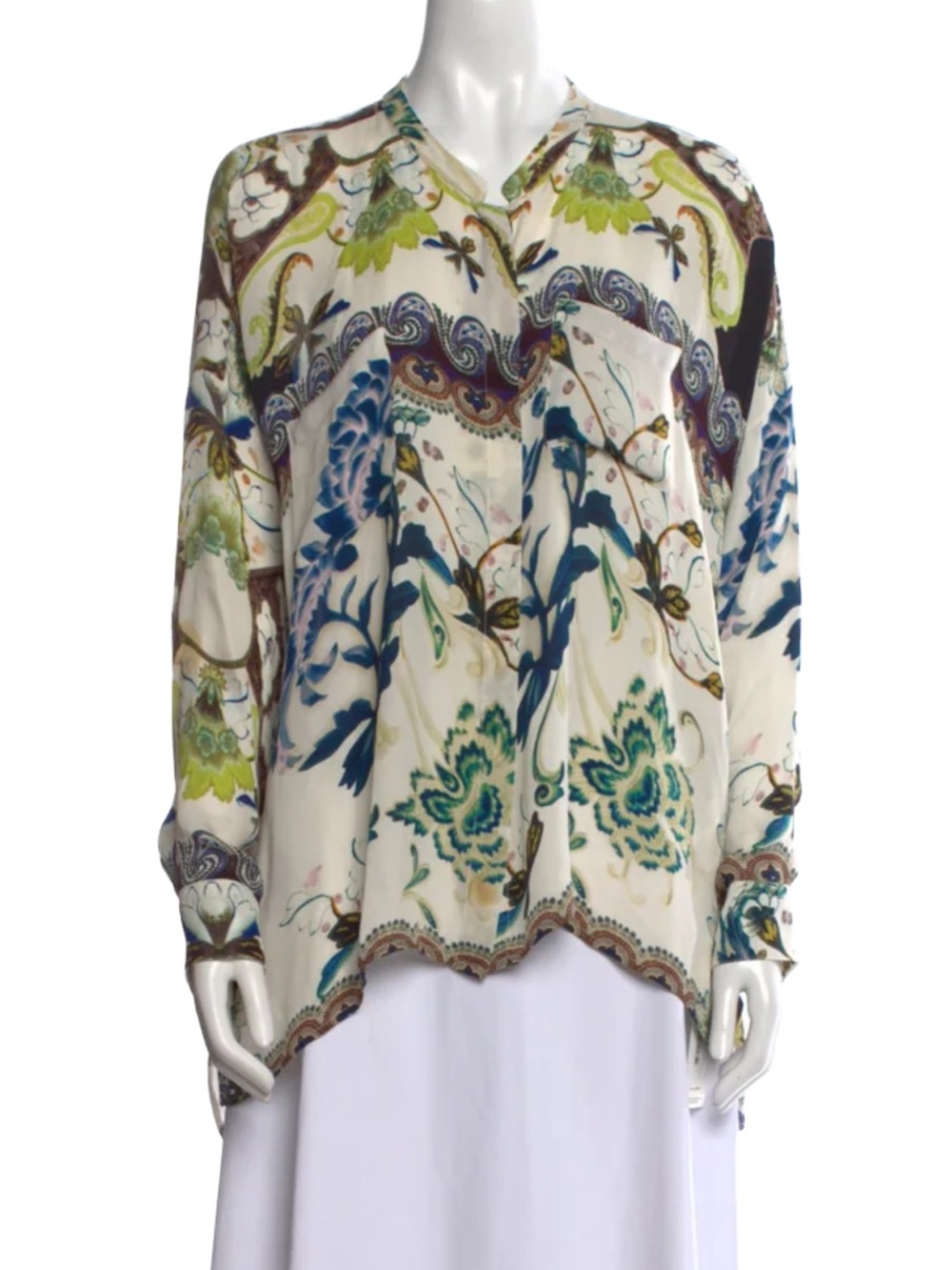 Etro Paisley Print Silk Button Down Blouse Size 42 IT 6 US
